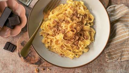 Fettuccine choco-gorgonzola