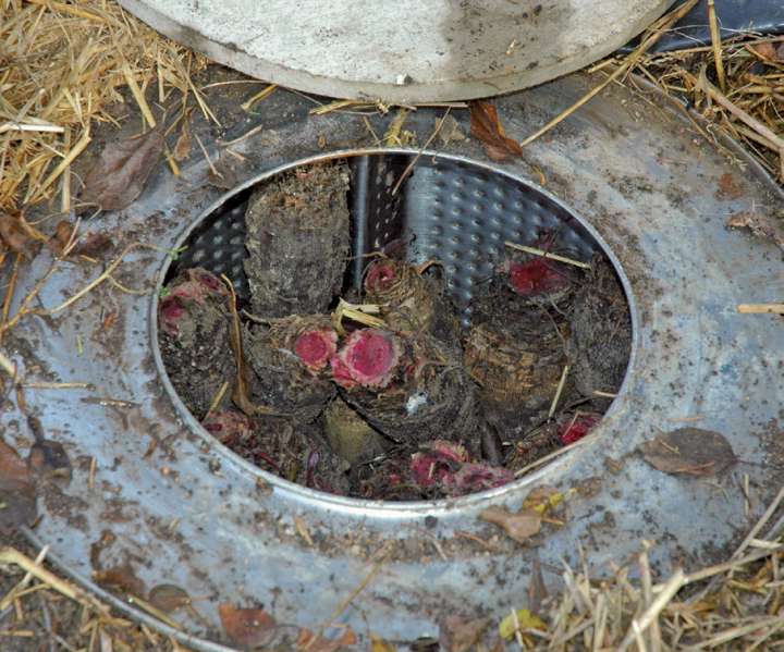 Tambour de machine à laver utilisé comme silo