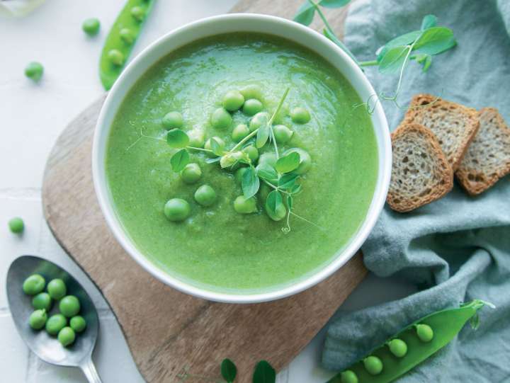 Potage aux petits pois verts